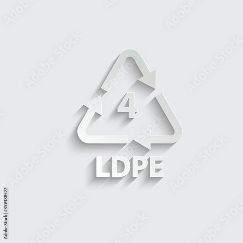 Plastic recycling symbol LDPE 4 , Plastic code , vector illustration Low-density polyethylene paper