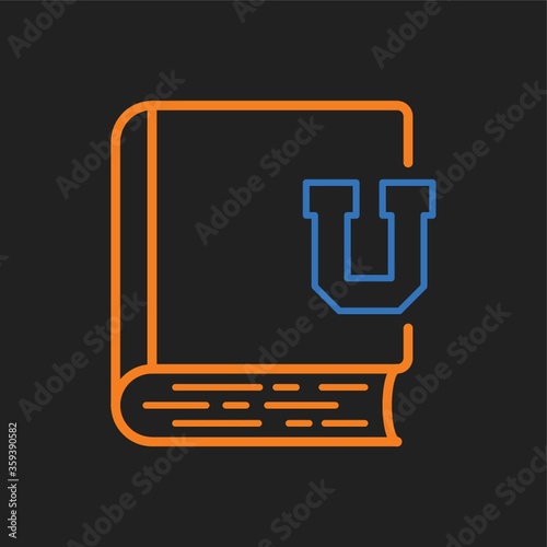 book with letter u icon