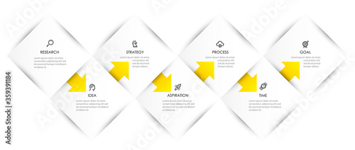 Vector Infographic label design with icons and 7 options or steps. Infographics for business concept. Can be used for presentations banner, workflow layout, process diagram, flow chart, info graph