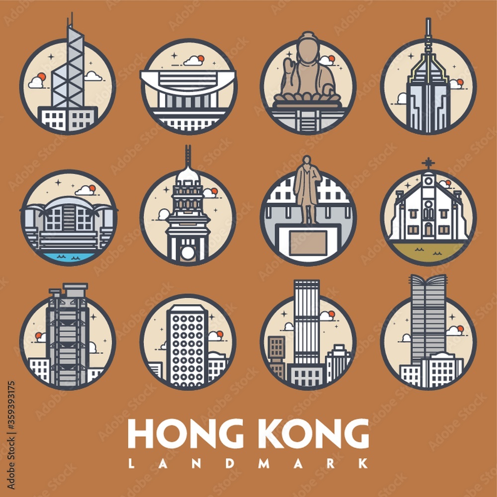 hong kong landmark set