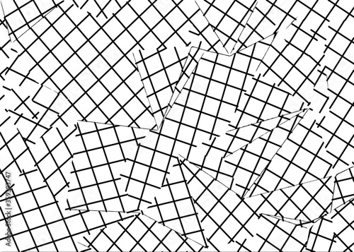 geometric square shape line pattern abstract background in black and white