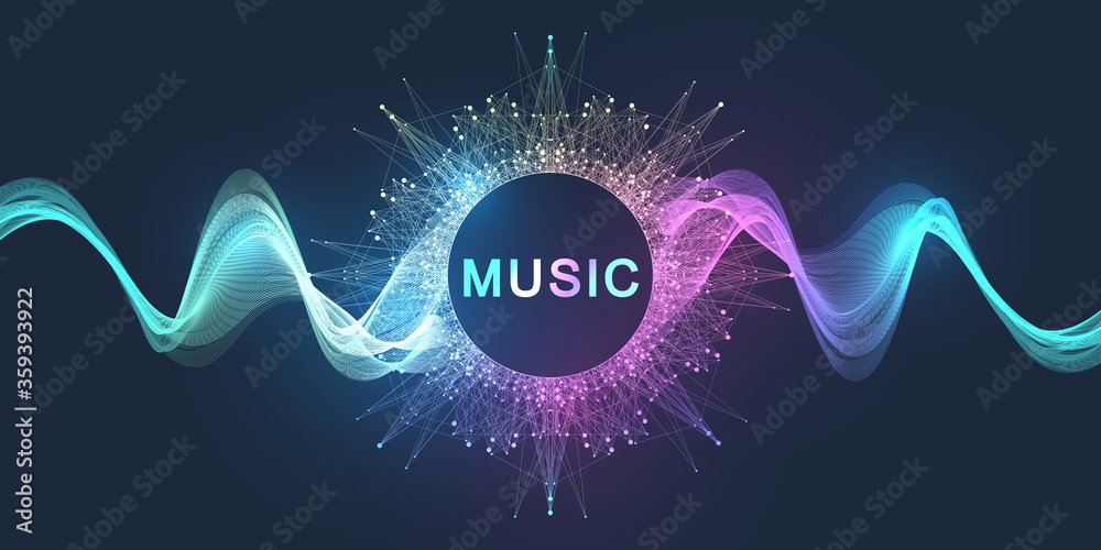 Abstract motion sound wave lines and dots dynamic vector background. Spiral pulse sound wave rhythm. Music wave poster design. Abstract motion sound wave lines and dots dynamic vector background. Spiral pulse sound wave rhythm. Music wave poster design.
