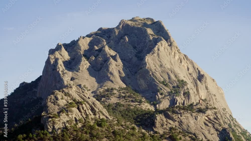 Mountain top against the blue sky. 4K Mountain top against the blue sky. 4K