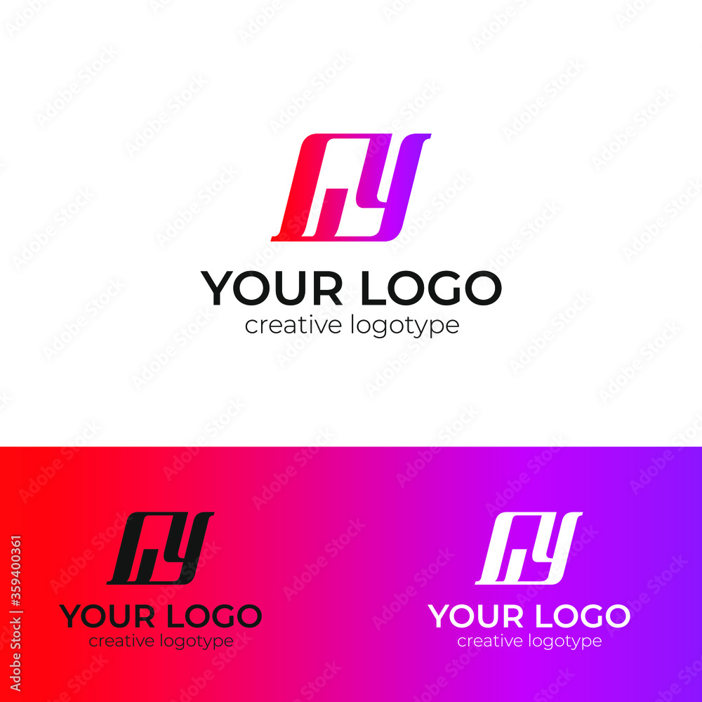Fototapeta premium GY logo design G and Y letter logotype modern design vector template