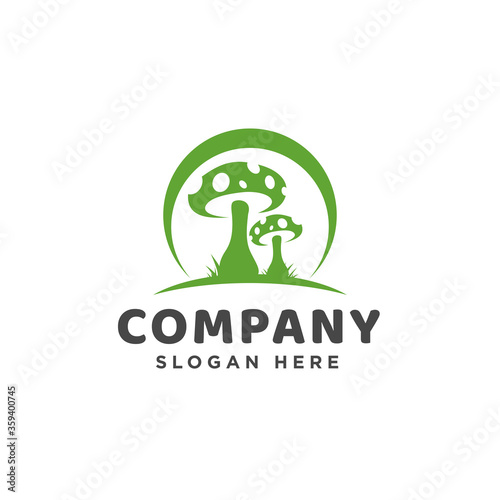 Simple and elegant Mushroom logo Symbol. agriculture, nature or food vector design template