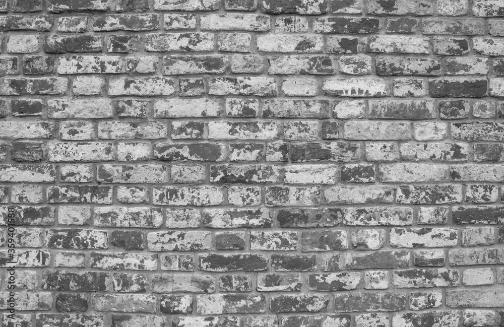 Black and white brick wall texture