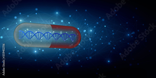 3d render of dna structure, abstract background 