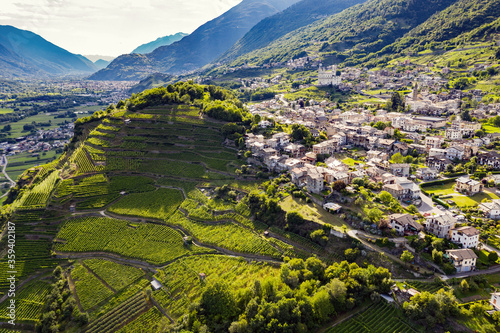 Tresivio - Valtellina (IT) - Aerial view of the town photo