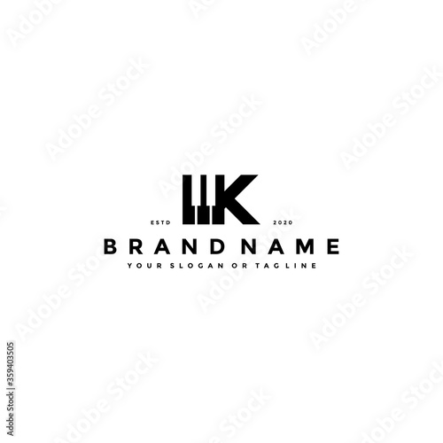 letter K piano logo design vector