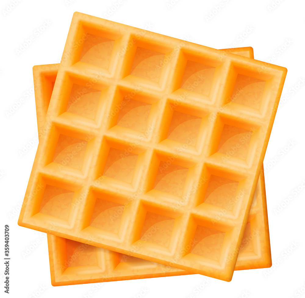 Belgian waffles. Vector illustration.