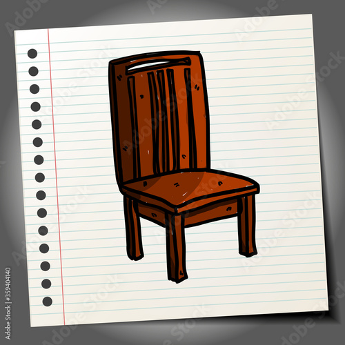 Chair hand drawn outline doodle icon. High wooden chair vector sketch illustration for print, web, mobile and infographics isolated on white background.