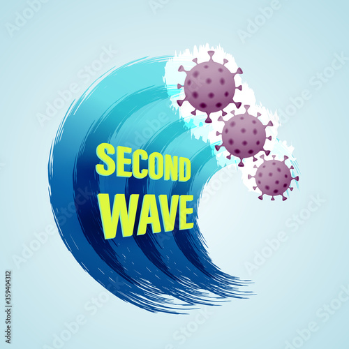 The second wave of the coronavirus epidemic. Vector illustration.