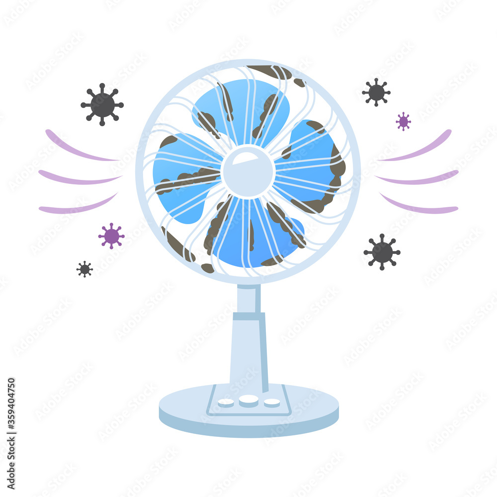 背の低い小型の扇風機のイラスト 汚い 汚れている Stock Vector Adobe Stock