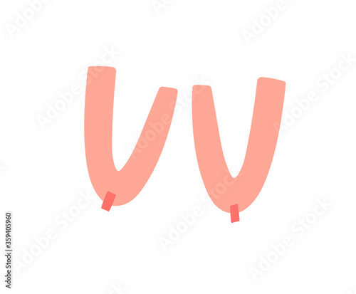 Hand drawn vector abstract stock graphic illustration of boobs shapes isolated on white background