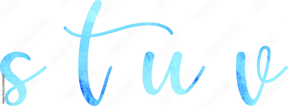 Letters, watercolor blue texture, font, serif, characters, lettering Letters, watercolor blue texture, font, serif, characters, lettering