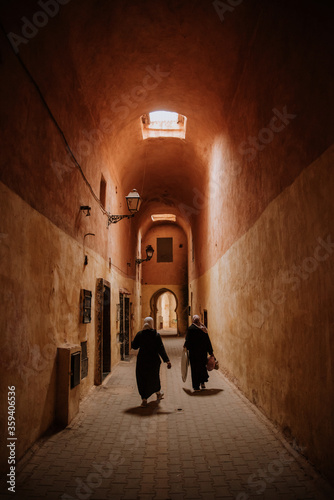 Narrow streets of the medina in Fez city.These streets are very authentic and attractive for tourists.Local people and tourists mostly shops in these streets.