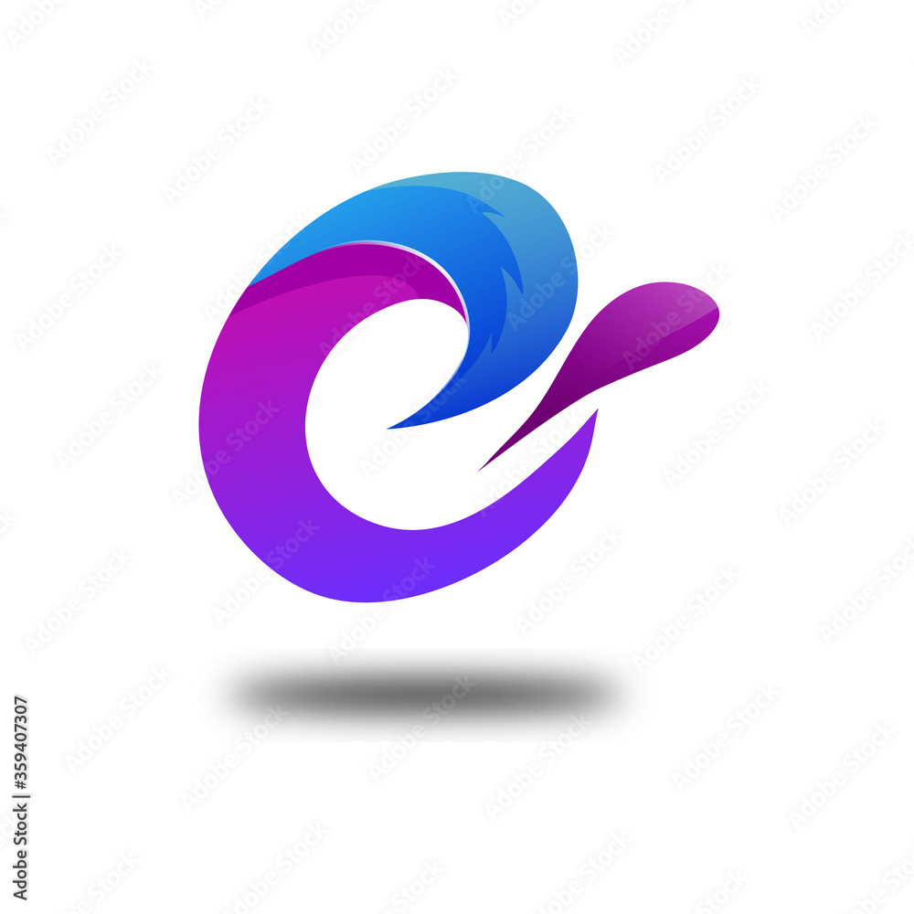 Letter E Logo Vector - Colorful Modern Logo