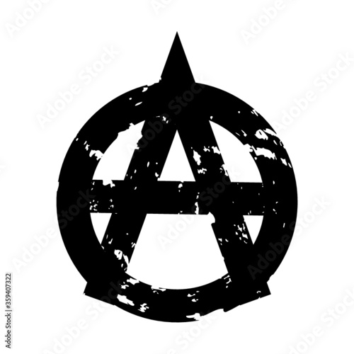 Black Paint Grunge Anarchy Symbol . Vector .