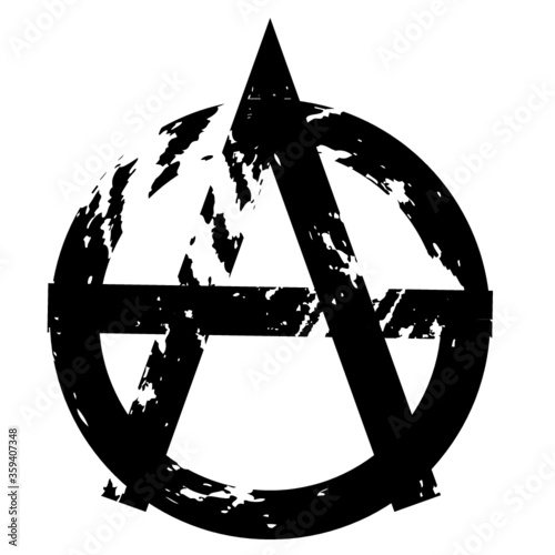 Black Paint Grunge Anarchy Symbol . Vector .