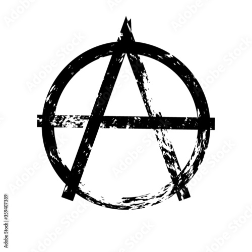 Black Paint Grunge Anarchy Symbol . Vector .