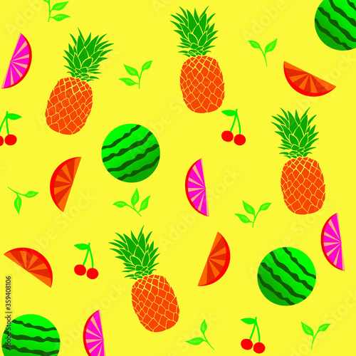 Fototapeta Naklejka Na Ścianę i Meble -  fresh fruits pattern template 