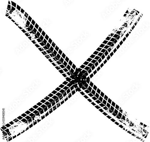 X Marks .Two Red Crossed Vector Brush Strokes. Rejected sign in grunge style.
