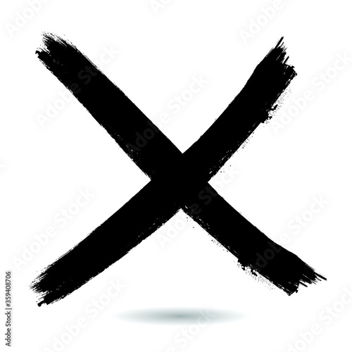 X Marks .Two Red Crossed Vector Brush Strokes. Rejected sign in grunge style.