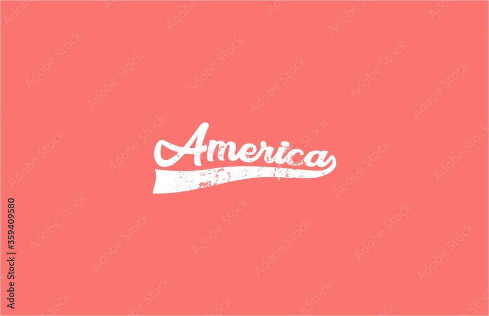 America Typography Vintage Tee Graphic