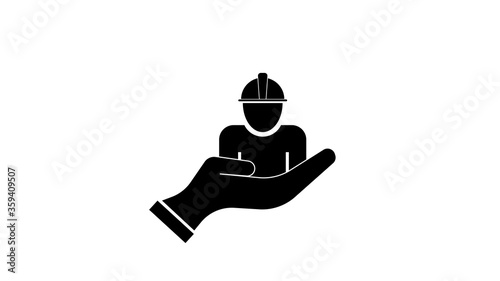 Construction worker icon design. Engineer person icon in modern flat style design