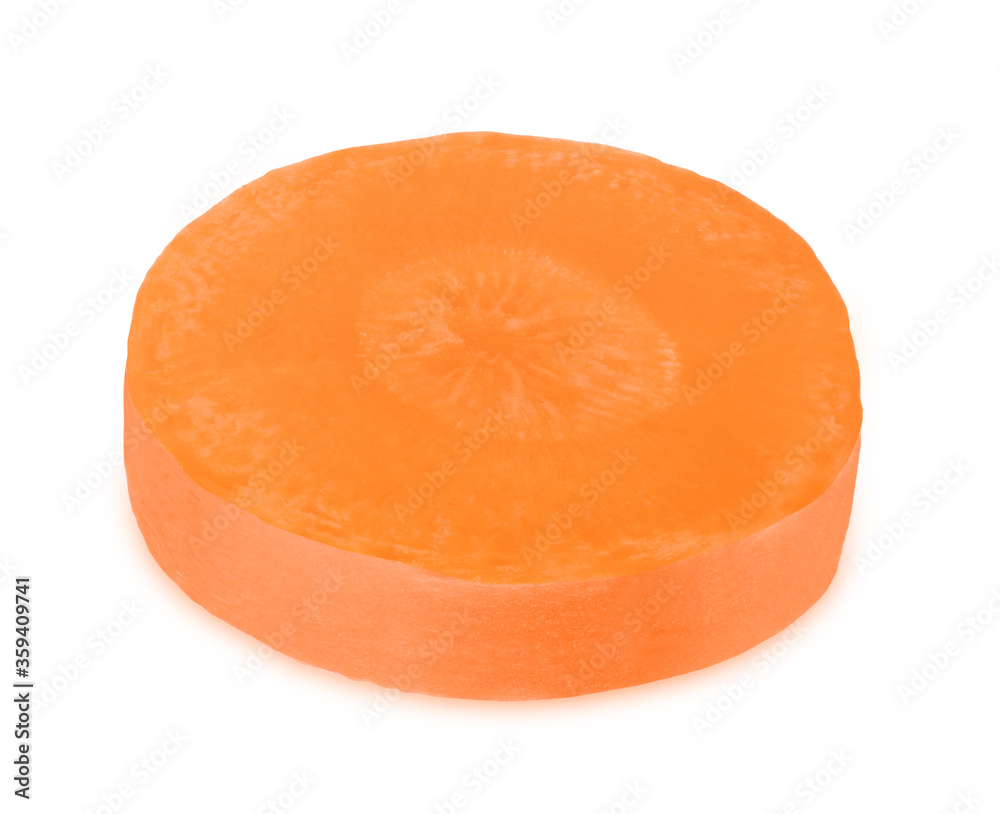 Fresh carrot slices isolated on a white background. Fresh carrot slices isolated on a white background.