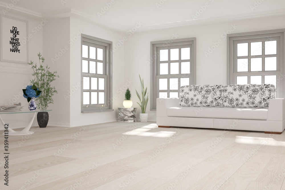 modern room with sofa,table,plants and frame interior design. 3D illustration modern room with sofa,table,plants and frame interior design. 3D illustration