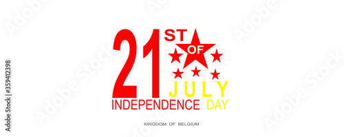 21 OF JULY belgium celebration of independence day banner illustration