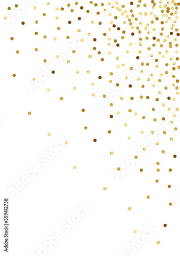 Gold Shine Polka Pattern. Modern Circle Design.  © Natallia