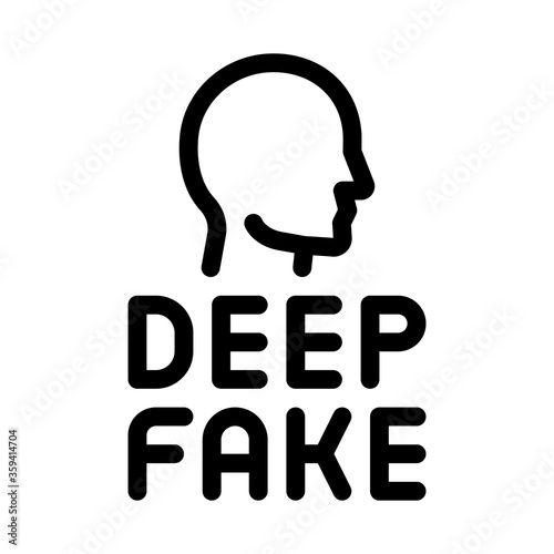 deepfake human face icon vector. deepfake human face sign. isolated contour symbol illustration