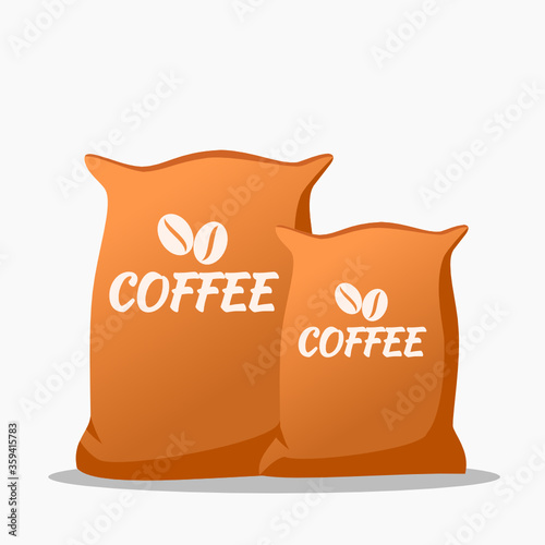 Coffee bean or powder in Sack Bag Icon Logo Illustration Vector. Agriculture and Farming Element. Can be Used for Web, Mobile, Infographic & Print