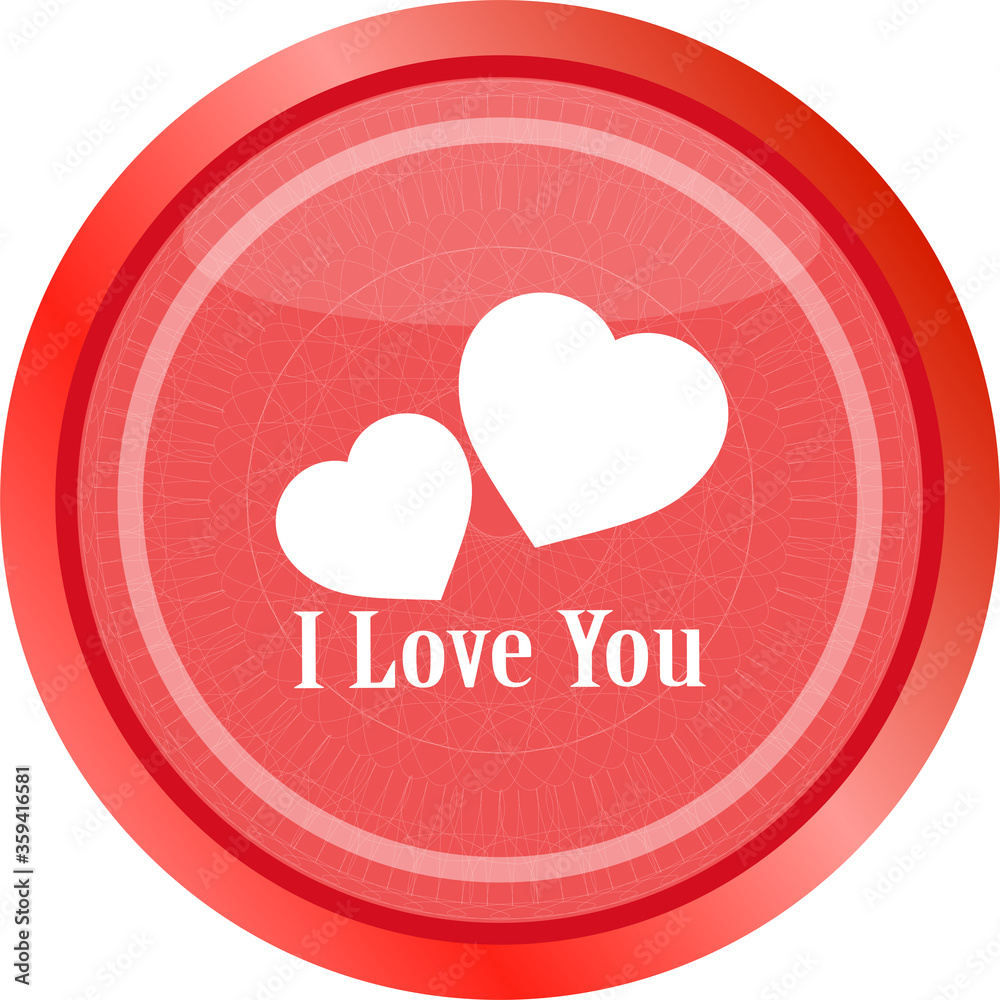 web 2.0 button with heart sign. Round shapes icon
