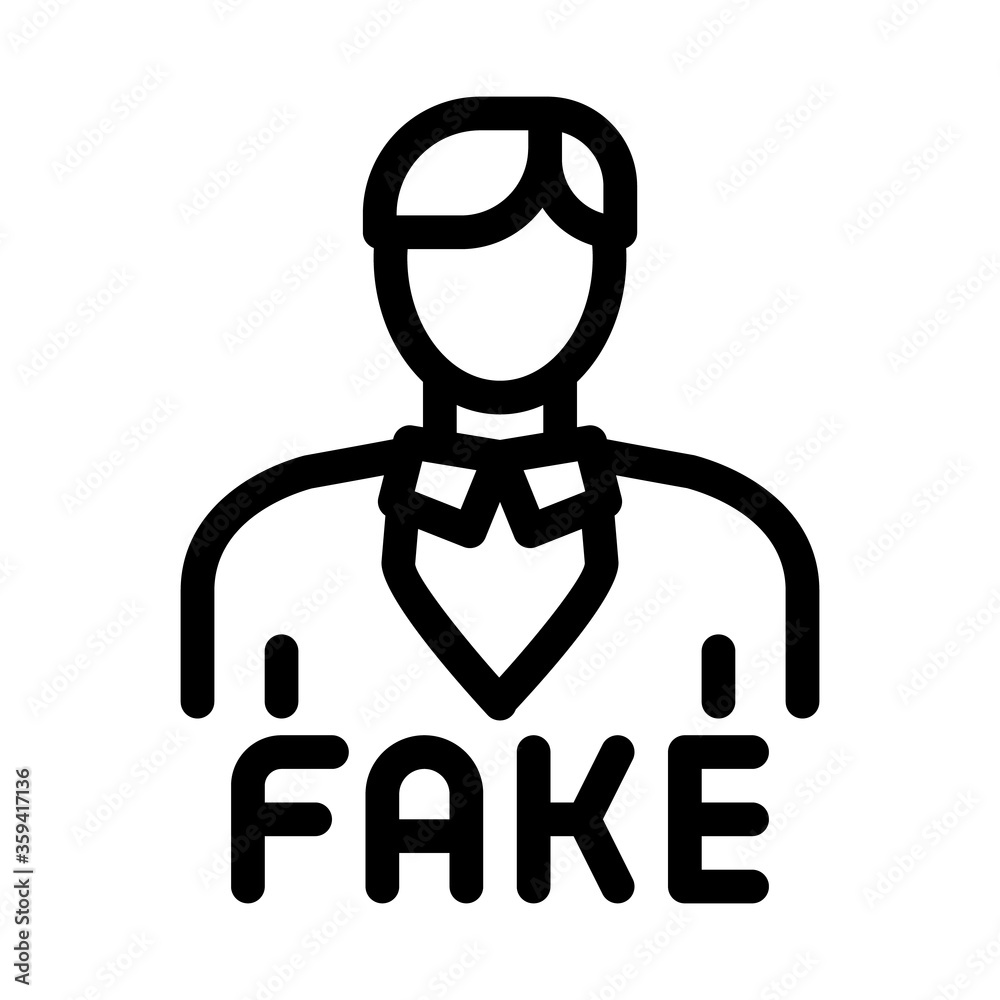 change human photo on fake icon vector. change human photo on fake sign. isolated contour symbol illustration change human photo on fake icon vector. change human photo on fake sign. isolated contour symbol illustration