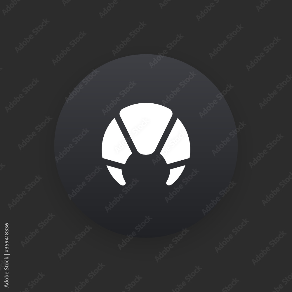 Croissant - Matte Black Web Button Croissant - Matte Black Web Button