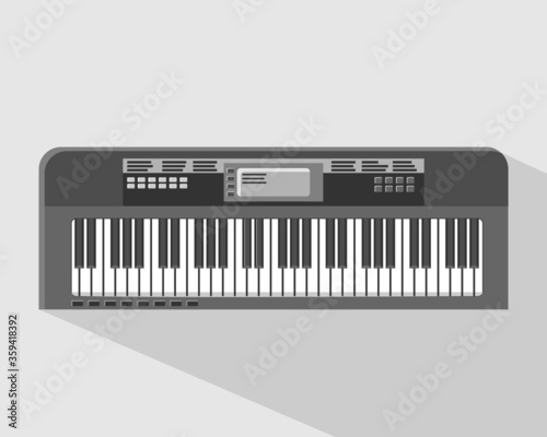 black and white vector illustration synthesizer