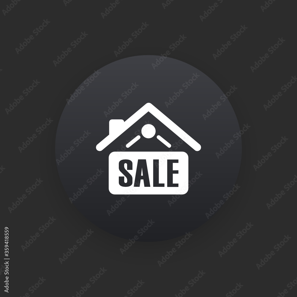 Home Sale Sign - Matte Black Web Button Home Sale Sign - Matte Black Web Button