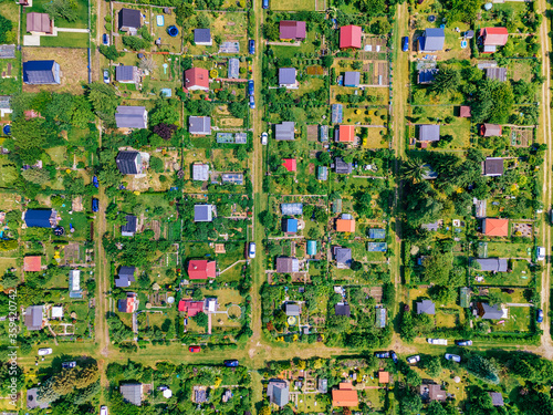 Garden plots on the outskirts of the city