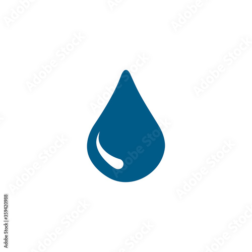 Water Drop Blue Icon On White Background. Blue Flat Style Vector Illustration