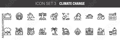 Climate Change Outline icons set.Icon design for web design,mobile application,website and graphic design.