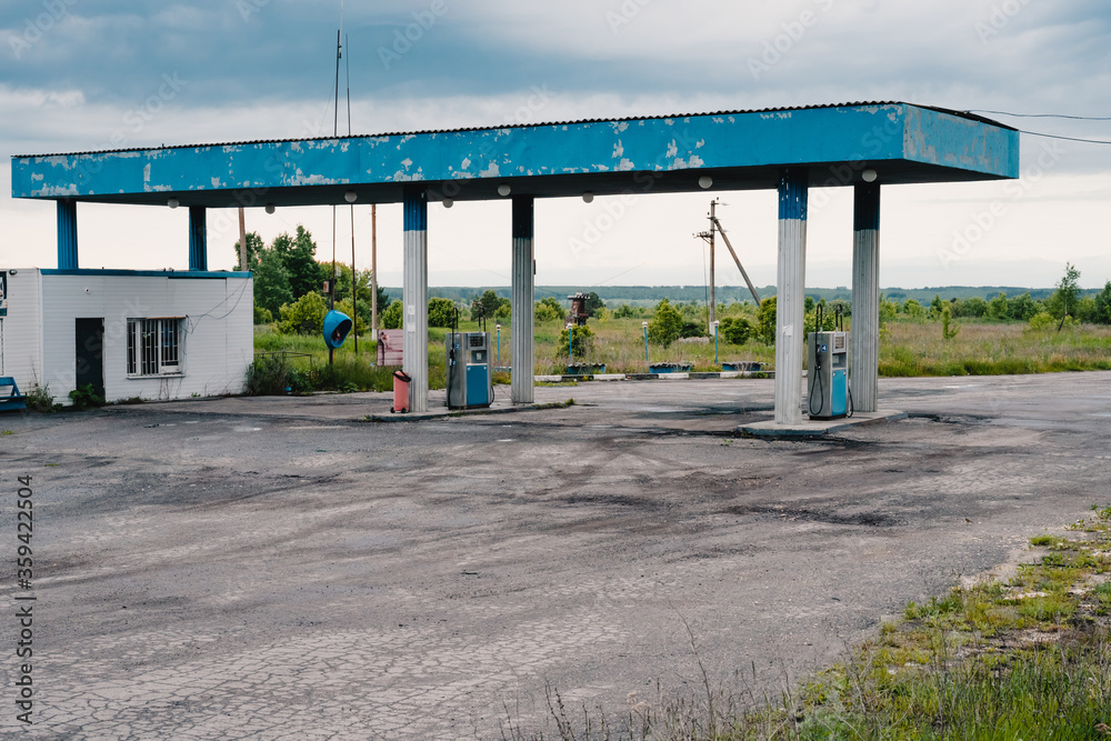An old abandoned gas station An old abandoned gas station