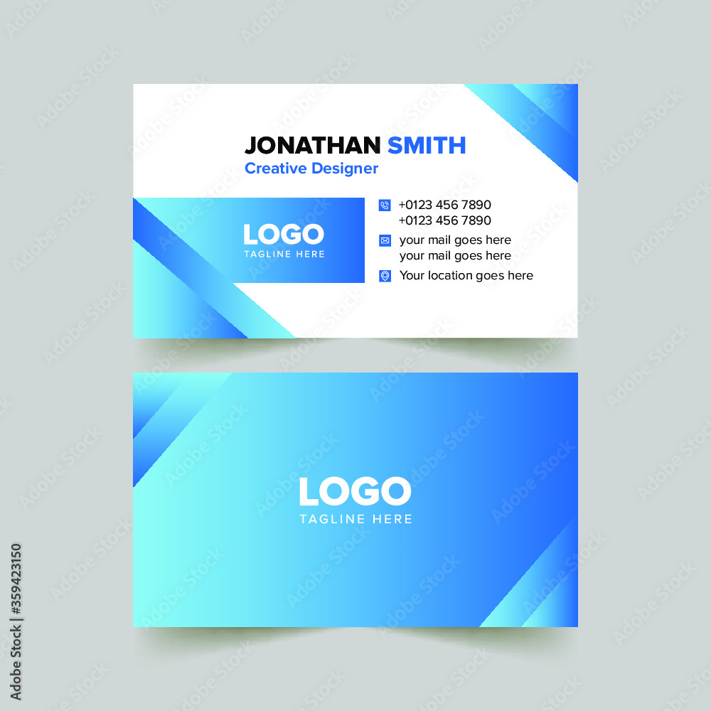 Double-sided creative business card template. Double-sided creative business card template.
