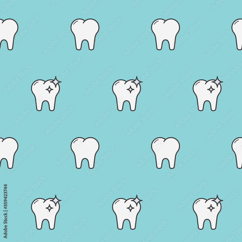 Wrapping paper - Seamless pattern of symbols tooth for vector graphic design Wrapping paper - Seamless pattern of symbols tooth for vector graphic design