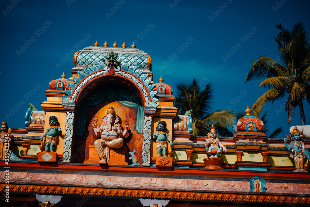 Obraz premium Durga Ancient Indian architecture at Temple in Kerala India