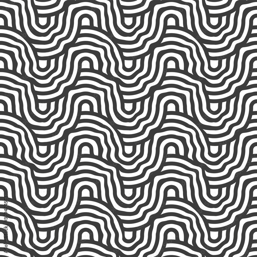 Repetitive Modern Graphic Optical Repetition Texture. Repeat Simple Vector Braid Print Pattern. Seamless Vintage Continuous 