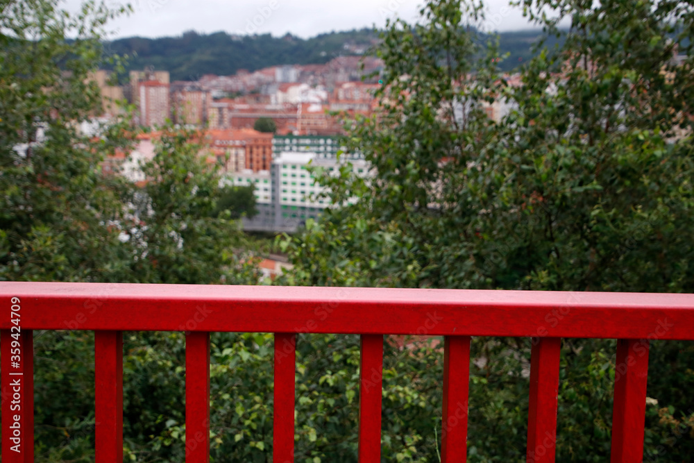 Metalic railing in the suburbs of Bilbao
