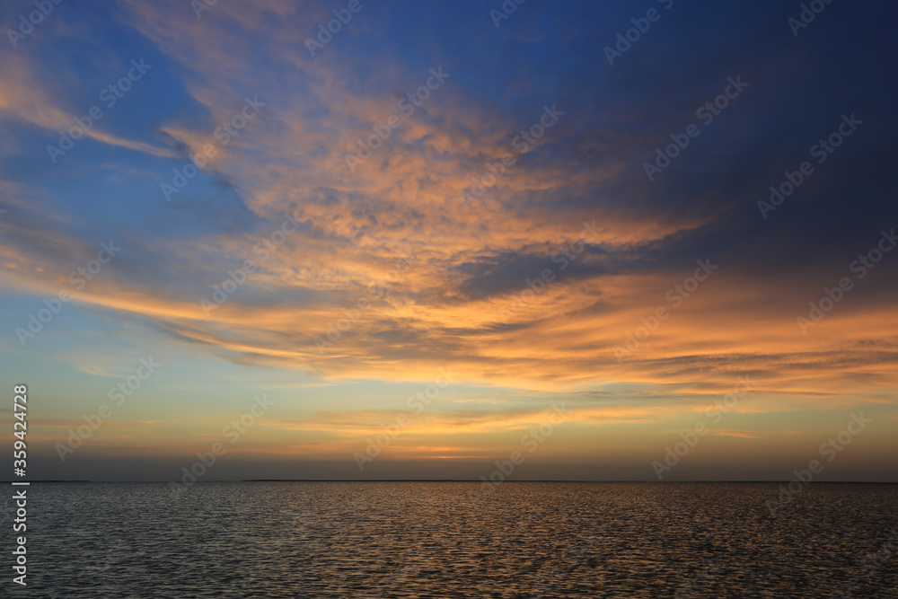evening sunset scene on sea